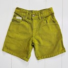 Vintage Guess Jeans Kids Chartreuse Green Denim Shorts High Waisted Retro 90s