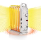 Portable Room Heat 7-fin Electric Indoor Space Heater White Thermostat