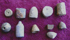  11  Dug Civil War Carved Bullet Pieces  port Hudson 