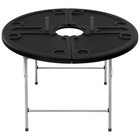 Creole Feast Foldable 47-inch Round Crawfish Table  Portable Table  Black