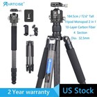 72 6   Camera Tripod Monopod Heavy Duty Carbon Fibre Tripod W  44 Mm Ball Head