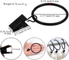 Large Curtain Rings With Clips  10 Pack 2 5 Inch Xl Extra Rustproof Strong Metal