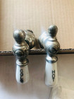 Antique Matched Set Hot Cold Water Faucets With Porcelain Handles