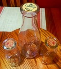Vintage Glass Dairy Bottles Set Of 3