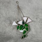Vintage Stained Glass Green Floral Hanging Basket Ccottagecore Decor