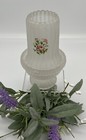 Vintage Satin Glass Fairy Lamp Light White Pink Roses 6  Tall Farmhouse cotttage