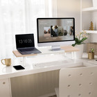Dual-monitor-stand-riser-for-desk Adjustable Length 32-40 Inch   large Desktop Com