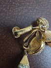 Vintage Christian Dior Faux Pearl   Rhinestone Clip-on Drop Earrings