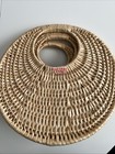 Vtg Boho Woven Wicker Wall Pockets Hanging Rattan Baskets Set Of 3 Wall Decor