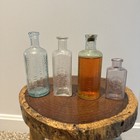 Vintage Set 8 Medicine Beverage Glass Bottles 1800   s 1900   s