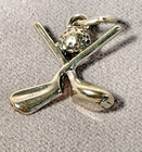 925 Sterling Silver Charm Double Golf Club Ball Men Female Bag Jewelry New