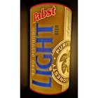 Vtg 90s Pabst Light Hanging Half Beer Can Lightup Bar Sign Plastic Man Cave Rare