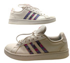 Adidas X Farm Rio Grand Court Leather Floral White Pink Purple Women Size 8 Us