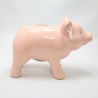 Vtg Schylling Pink Piggy Bank Ceramic Rubber Stopper 6x8  Adorable Face Rare