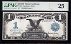 Very Nice Bold   Crisp Vf  1899  1  black Eagle  Silver Cert   Pmg 25  69613a