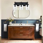 Black Bathroom Wall Lights Modern Farmhouse Vintage Vanity Light With Clear G   