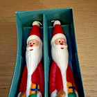 Vtg 10 Inch Christmas Novelty Taper Candles Set Of 2 Santa In Original Box 