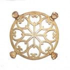 Vintage Solid Brass Footed Ornate Trivet Or Candle Holder 5 5 Inches 
