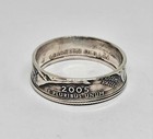 California  Silver Proof Us State Quarter Coin Ring  Size 4 -11