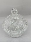 Gorham Poland Hand Cut Lead Crystal Lidded Candy Dish 7  Tall