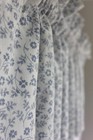 Vintage Blue   White Floral Curtain Valance - 87    Wide - Made In Usa 