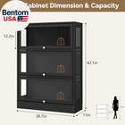 Display Cabinet With Acrylic Glass Doors 3-tiers Curio Cabinet With Led Lighting