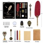 Karhood Quill Pen And Ink Set - Feather Calligraphy Dip Pen With Wax Seal Sta   