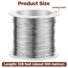 328ft 26 Gauge Stainless Steel Wire For Jewelry Making  Thin Metal Craft Wire Fo