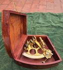 Vintage Smithsonian Museum Brass Maritime Marine Sextant In Wood Case Awesome