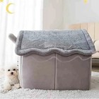 Pet Cat Kitten Dog Beds Igloo Fleece Bed Pyramid Cozy Washable Warm House Cave
