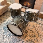 Vintage 1960 s Ludwig Classic Outfit In Black Diamond Pearl - 14x20  9x13  16x16