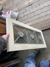 Sg4965 Antique Stained Glass Zinc Flower Window 13 X 29