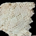 Antique Victorian Edwardian Irish Crochet Baby Bonnet Silk Lining   Rosette 1900