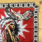 Vintage Native American Theme Bandanna Indian Chief And Eagle Made In Usa