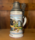 Antique German Regimental Stein 1897-99 Bavarian Artillery Lithophane King Otto