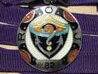 Sterling Royal Order Jester Medal Orig  Linen Original Leather Pouch Never Worn