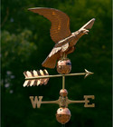 Polished Copper Eagle Weathervane     Decorative Rooftop Accent For Barns  Homes 