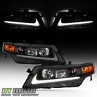 Black 2004-2008 Acura Tsx Cl9 Led Tube Projector Headlights Headlamps Left right