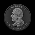 1 Oz Silver Maple Leaf - Black Platinum   Ruthenium Ennobled - Bu 2025