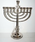 Chanukah Traditions Judaica Menorah Polished Silver Tone Finish Rite Lite 