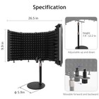 Microphone Isolation Shield  5 Panels Sound Proof Mic Shield With Mic Stand     