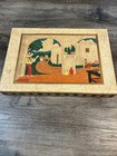 A Unique Find  Mexican Scenic Box  circa 1930s  Detailed  13x9 Leather Top