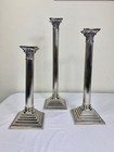 Vintage Godinger Silver Plated Candlesticks Set 3 Adam Style Art Deco England
