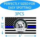 Thin Blue Line Sticker Code 4  American Flag Thin Blue Line Car Decal  Poli