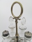 Vintage Silver-plated 5 Cruets Set Rotating Etched Butler Bell Registered 1861 