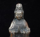 Handmade Bronze Statue Vintage Chinese  guanyin  Buddha Figurine Marked