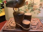 Pelican W fish In Mouth standing On Piers hand Crafted detailed 7 75   h nice 