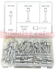 100pc Pop Rivet Assorted Set 3 32  1 8  5 32  3 16  Aluminum Heads Steel Shanks