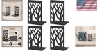Bookends 4 Pieces  Modern Metal Bookends For Shelves  Black Tree Book Ends Decor