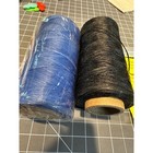 210d Flat Waxed Thread Leather Sewing Kit 2 Rolls Black Blue Needles